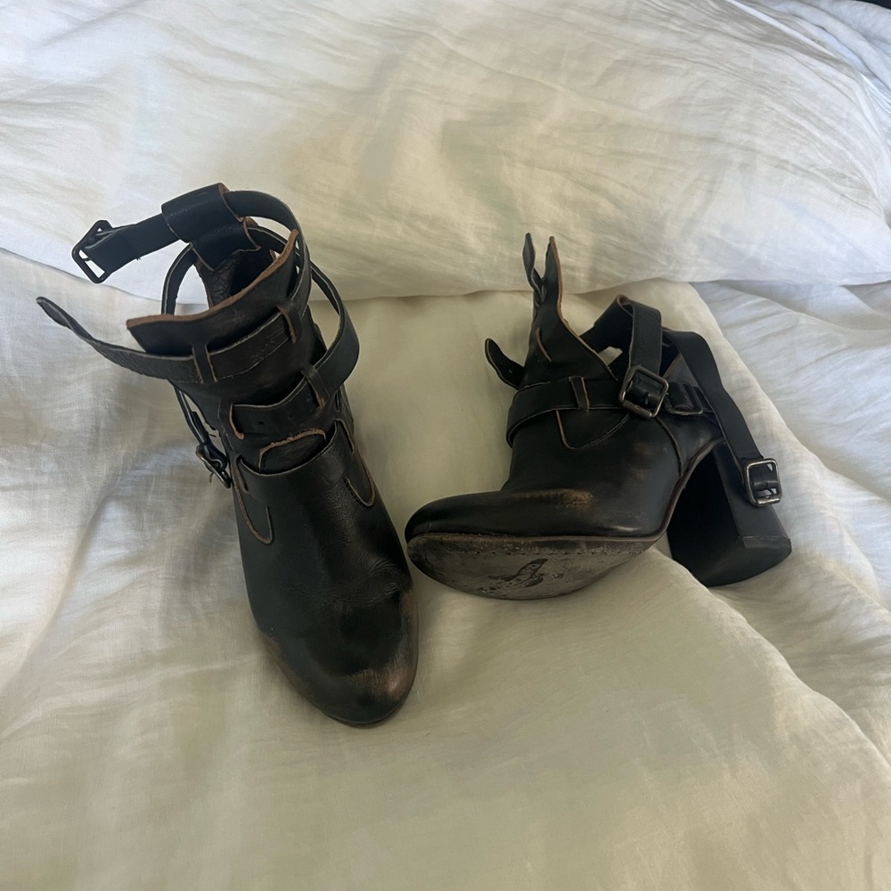 Freebird by Steven Black Ankle Boots with Chunky Heel